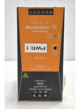 Weidmueller PRO ECO 240W 24V 10A DIN-Rail Power Supply 14694