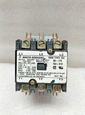 白色 RODGERS RBM 类型 154 接触器 208-240 VAC-50/60 Hz