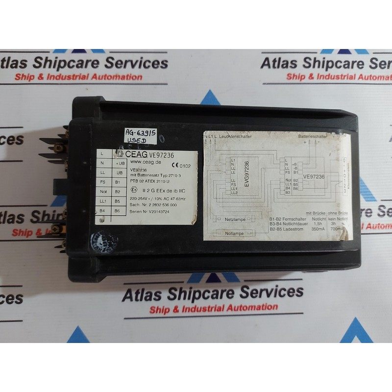 COOPER CEAG VE97236 EMERGENCY INVERTER 220-254VAC