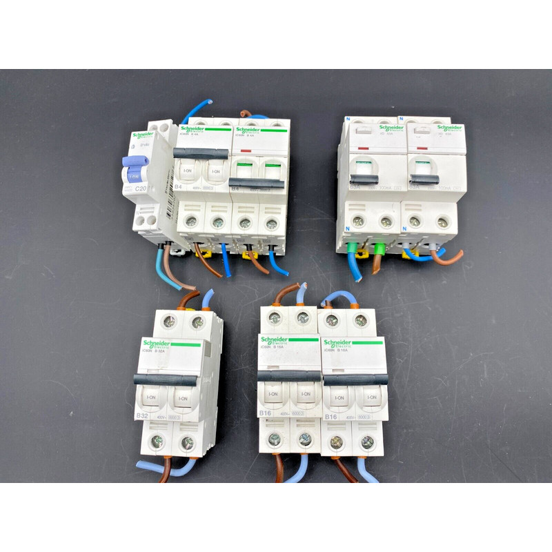 SET OF SCHNEIDER ELECTRIC IC60N 4A 32A 16A ID 63A D CLIC C20