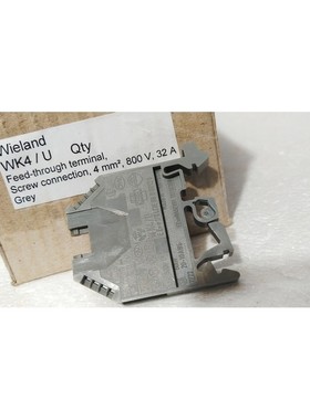 Wieland 灰色 WK 4 /U 通过端子块进料,单级 10-20AWG 600V