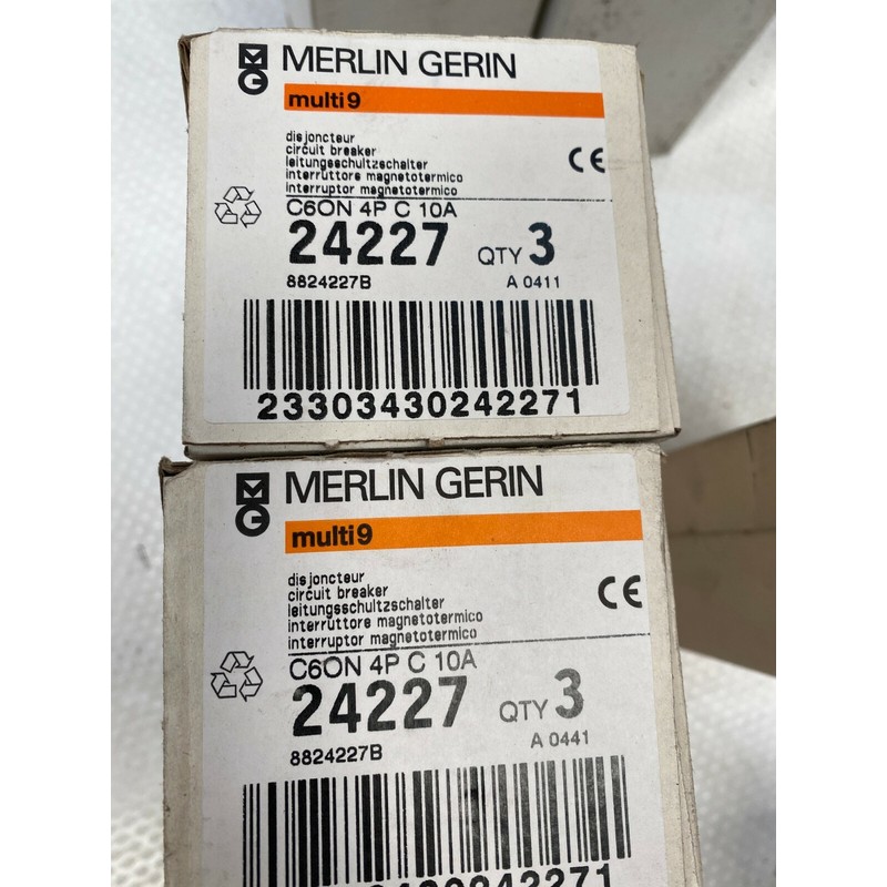 3 pc x Merlin Gerin Schneider multi 9 24227 C60N 4P C 10A