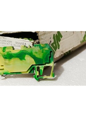 Wago 281-907 地面端子块 4 平方米 2 导线 Din 导轨笼夹绿色