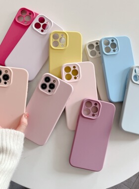 Hi壳壳鸭鸭 | 12-15全包精孔 软糯平价纯液态硅胶手机壳适用iPhone14pro13耐用不变黄防摔软壳简约