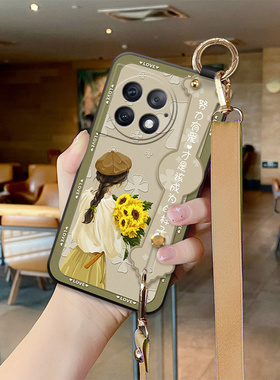 适用一加ace5pro手机壳女款被宠女孩ace2卡通一加ace竞速版新款时尚腕带OnePlus斜挎绳一加9防摔手机壳全包软