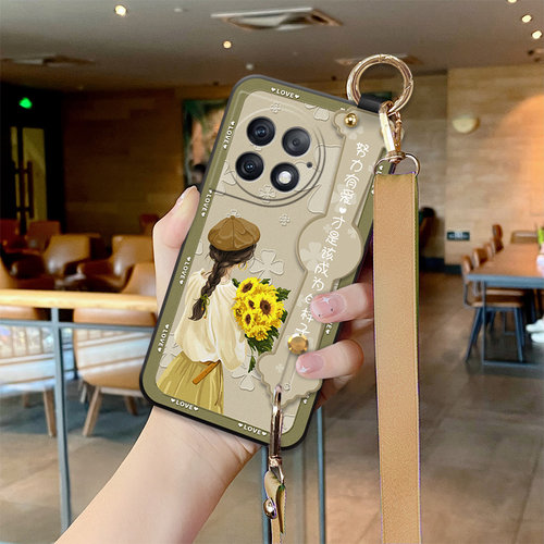 适用一加ace5pro手机壳女款被宠女孩ace2卡通一加ace竞速版新款时尚腕带OnePlus斜挎绳一加9防摔手机壳全包软