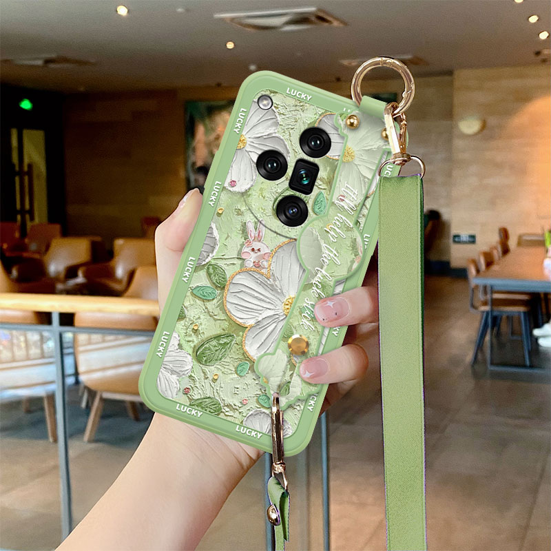 适用oppofindx7ultra手机壳带挂绳白花兔findx7新款小清新findx6pro女款可爱findx6腕带斜挎绳5全包防摔网红