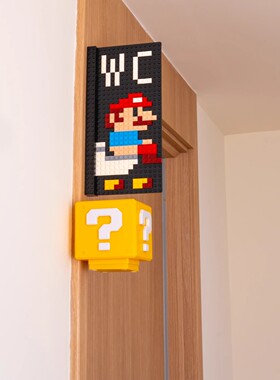 马里奥WC厕所指示牌创意装饰挂牌