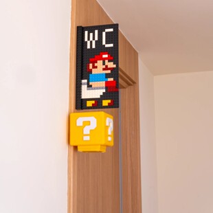 新家的100个快递DIY马里奥WC厕所指示牌标识牌创意问号灯装饰挂牌