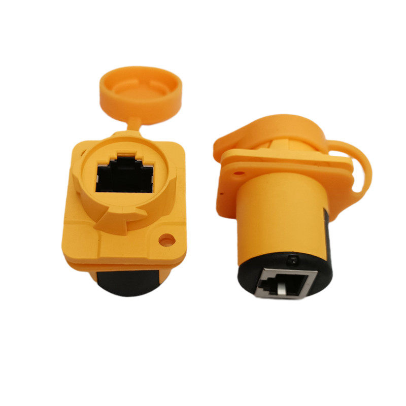屏蔽rj45固定面板防水连接器