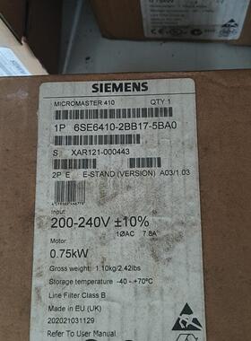 6SE6410-2BB17-5BA0 变频器 0.75kw 工控自动化配件议价维修