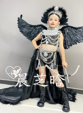 出租女童黑色重工天使精灵模特走秀万兽之王十二星座车模潮礼服
