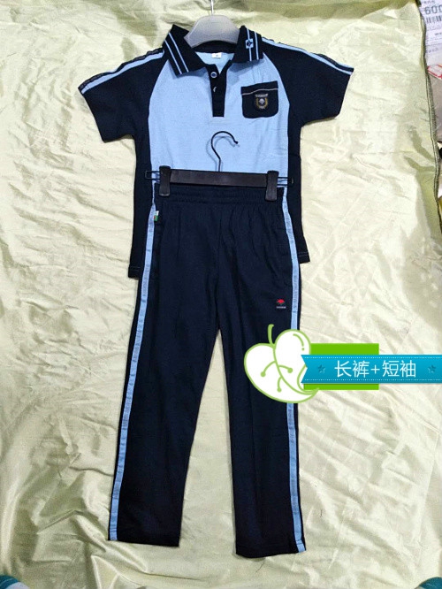 新款南宁市校服中小学生短袖运动校服蓝色夏季套装校服新希望校服