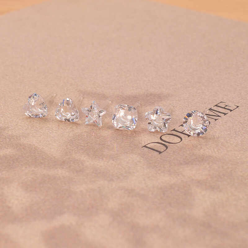 镂空爱心耳钉锆石超闪五角星耳环耳饰2024年新款爆款养耳洞透明,饰品/流行首饰/时尚饰品新,耳钉,淘宝优惠券,粉丝福利购,淘宝优惠卷