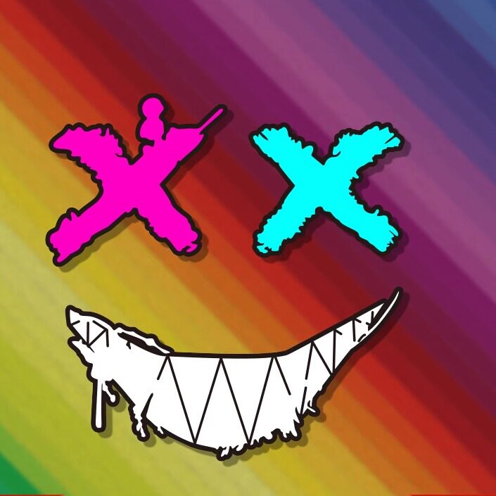 XX眼睛恶魔笑脸汽车贴纸电动摩托