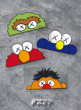 潮牌KWAS卡通电动摩托汽车身箱包雪板划痕遮挡防水贴纸