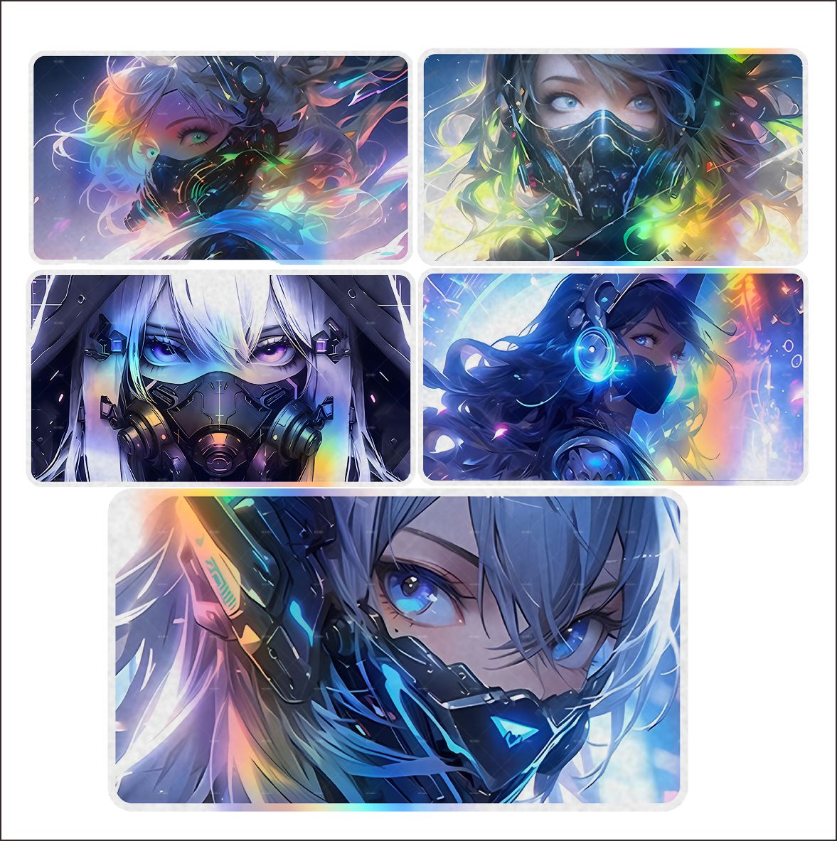 赛博朋克镭射炫彩贴纸汽车防水贴