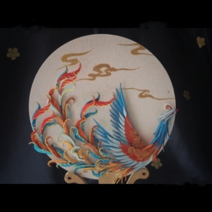 岚尚宫春仔缠花婚嫁敦煌山海经凤凰团扇材料包古风汉服配饰丝绒线