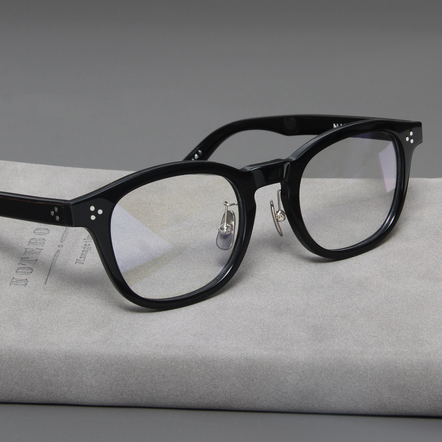 余文乐同款玳瑁色全框板材带鼻托韩版平光近视男女成品粗框眼镜架