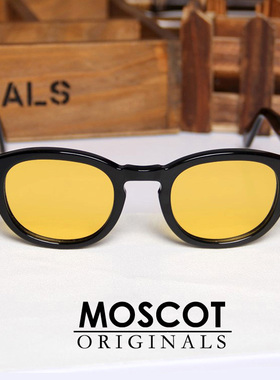 MOSCOT LEMTOSH玛士高偏光咖啡茶色太阳眼镜男女圆框板材黄色墨镜