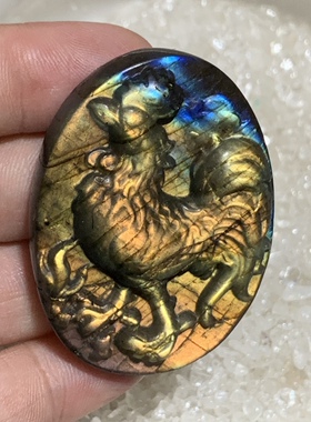 吊坠雕刻件月光石十二生肖拉长石