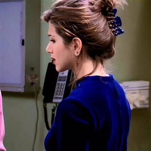 老友记瑞秋同款蓝色双齿鲨鱼夹高级感发夹后脑勺盘发抓夹发抓夹子