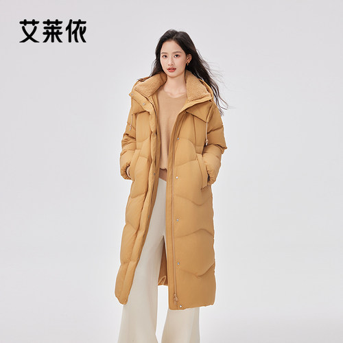 艾莱依温暖泡芙感羽绒服商场同款立领连帽好穿显瘦防风保暖外套冬