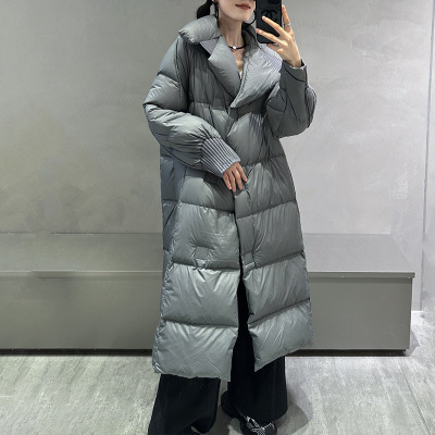羽绒服冬季女新款中长款鸭绒平湖厚极寒高级感外套大码批发