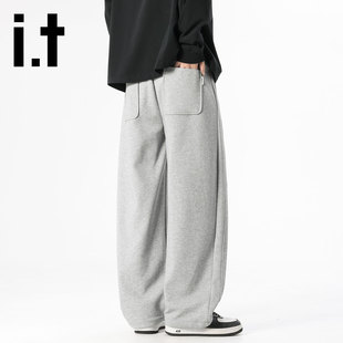 it:CHOCOOLATE男士卫裤冬季加厚2025新款宽松直筒运动休闲长裤子