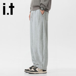 it:CHOCOOLATE冬季加绒休闲裤子男2025新款卫裤宽松直筒保暖棉裤