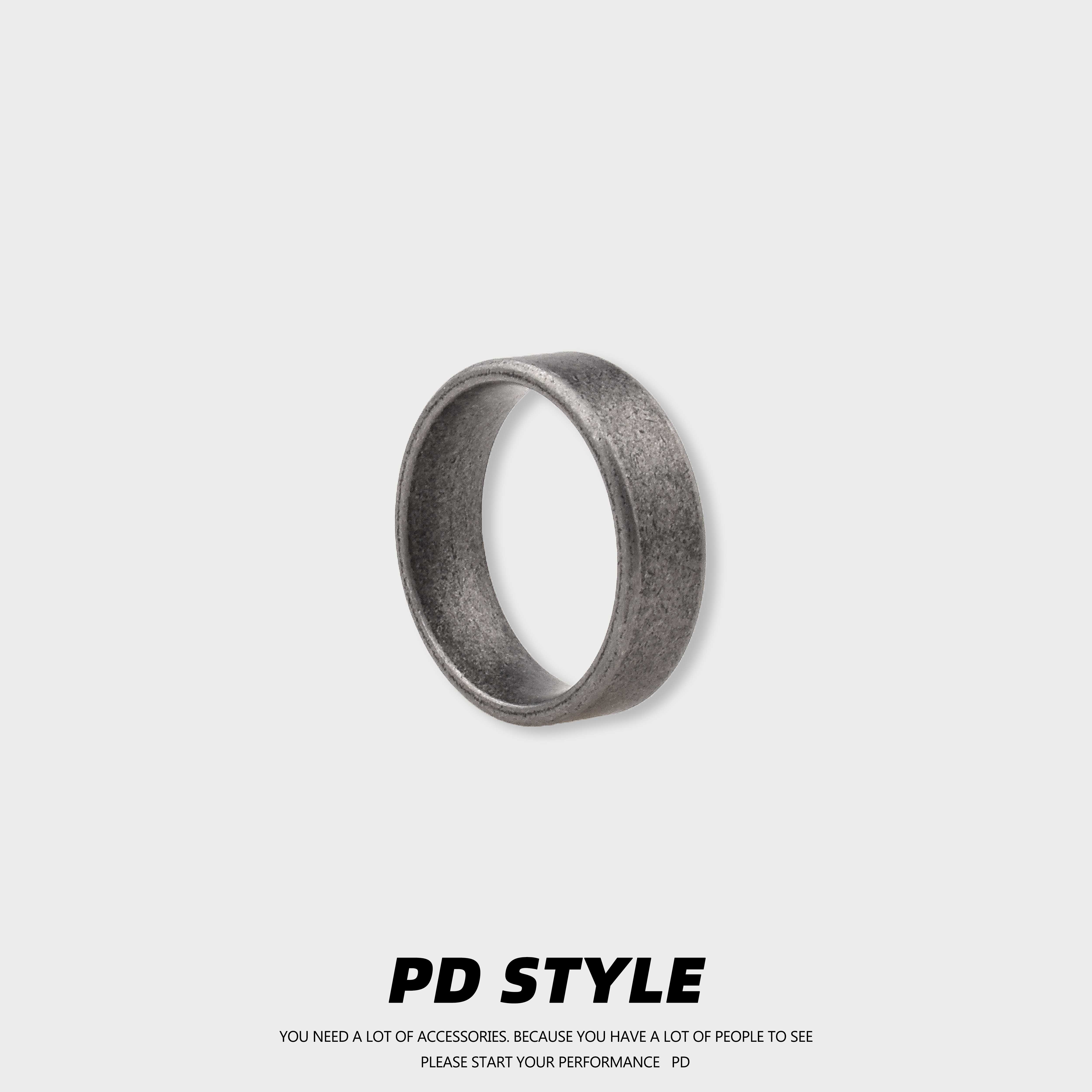 复古美式做旧平面戒指