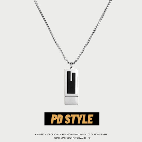 高级感钛钢长条项链男女潮