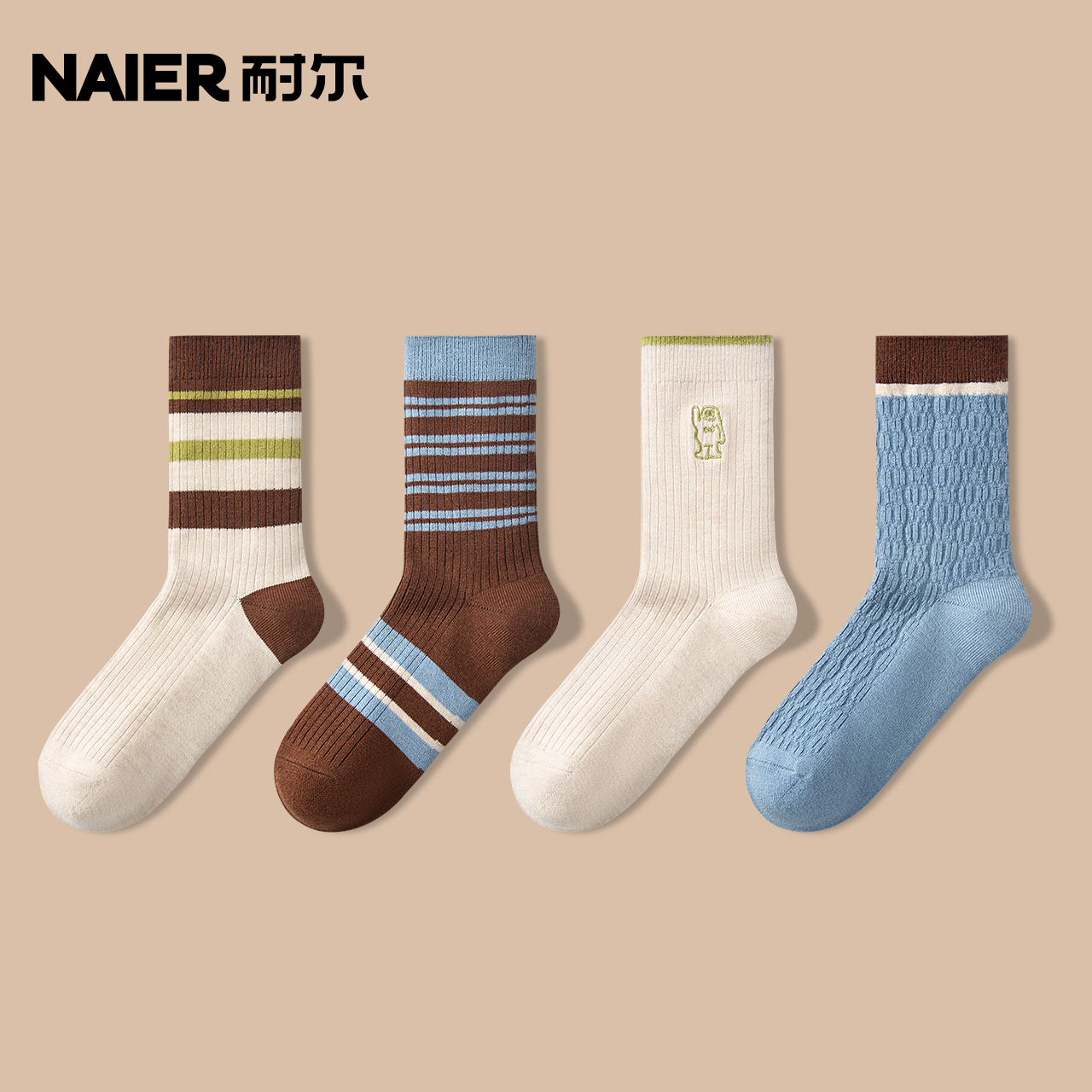 复古条纹羊毛袜女保暖