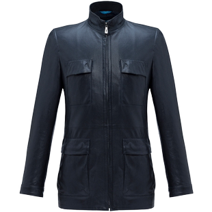 ZORANZI绵羊皮皮衣庄子男春秋商务休闲立领夹克短款外套LMA17797