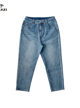 ZORANZI庄子女春夏宽松牛仔裤自然腰显瘦九分裤WTS22558-WTS22559
