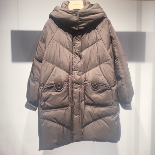 保暖气质休闲宽松白鸭绒羽绒服外套WEU4056F 冬季 ZORANZI 庄子女装