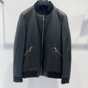 ZORANZI 庄子男士秋冬保暖小立领绵羊皮夹克皮衣外套LMQ13637