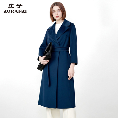 ZORANZI 庄子女装秋冬季中长款毛呢外套女士气质翻领大衣WPU4416F