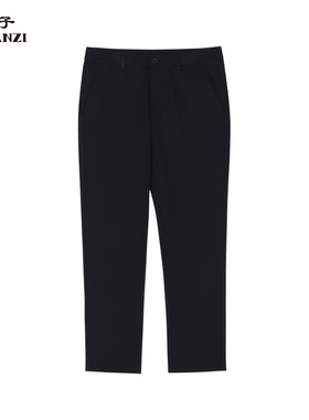ZORANZI 庄子男装直筒休闲裤男士黑色商务休闲长裤男裤子ZMQ49770