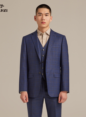 ZORANZI庄子男商务春秋通勤西服上衣修身格纹西装ZAR1185L