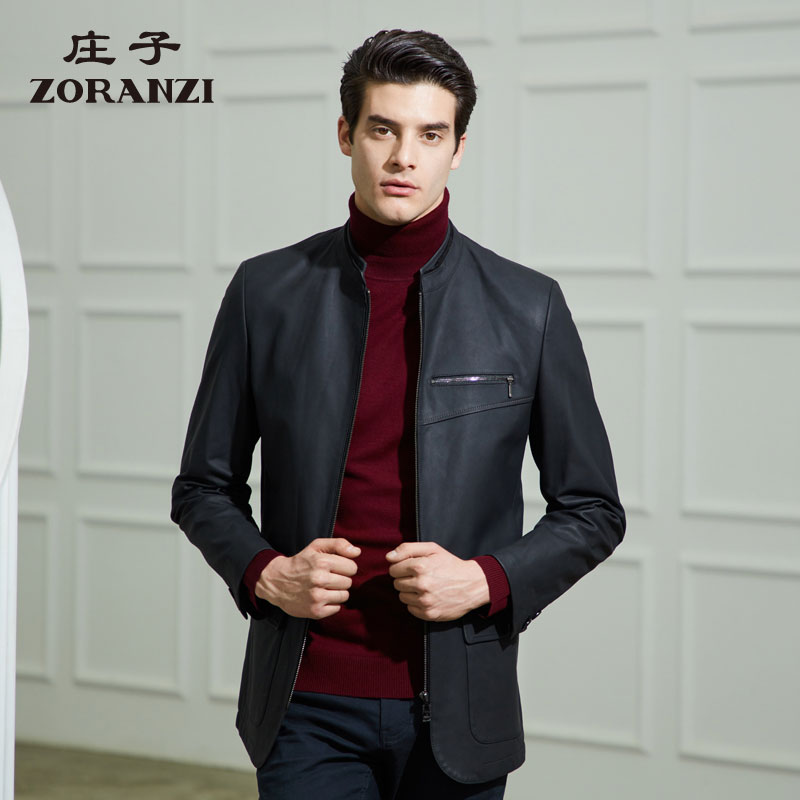 庄子商务休闲立领皮衣外套