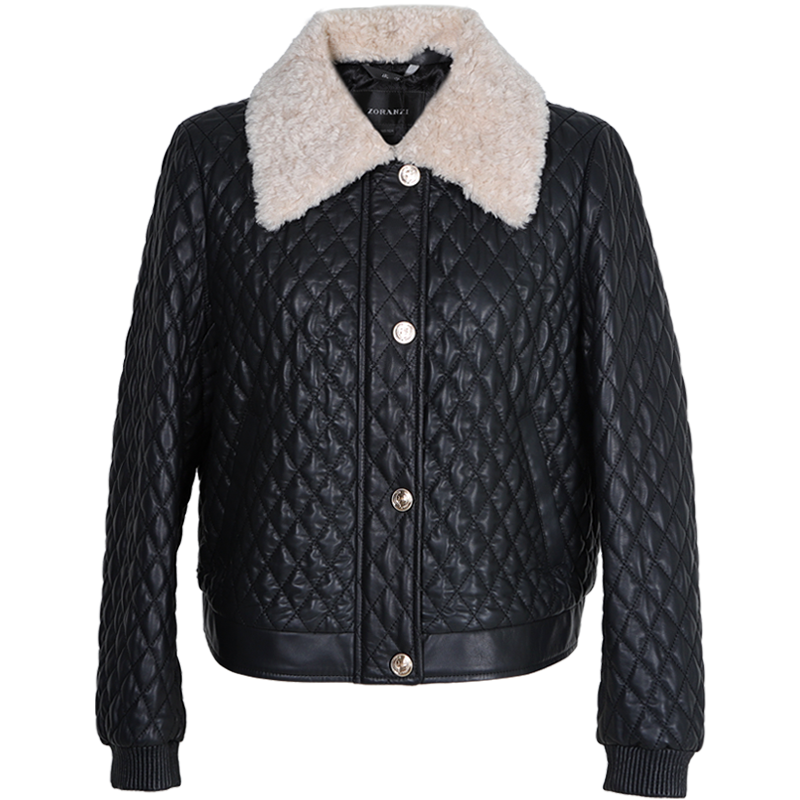 庄子直筒短款绵羊皮皮衣