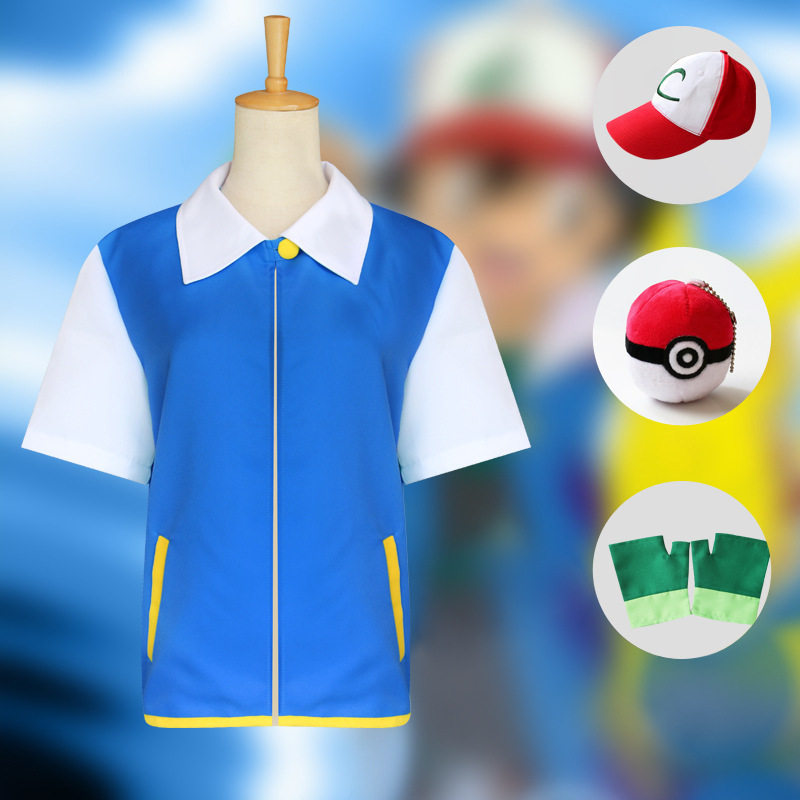 新款 宠物小精灵神奇宝贝小智cosplay服手套外套动漫服装新版c服