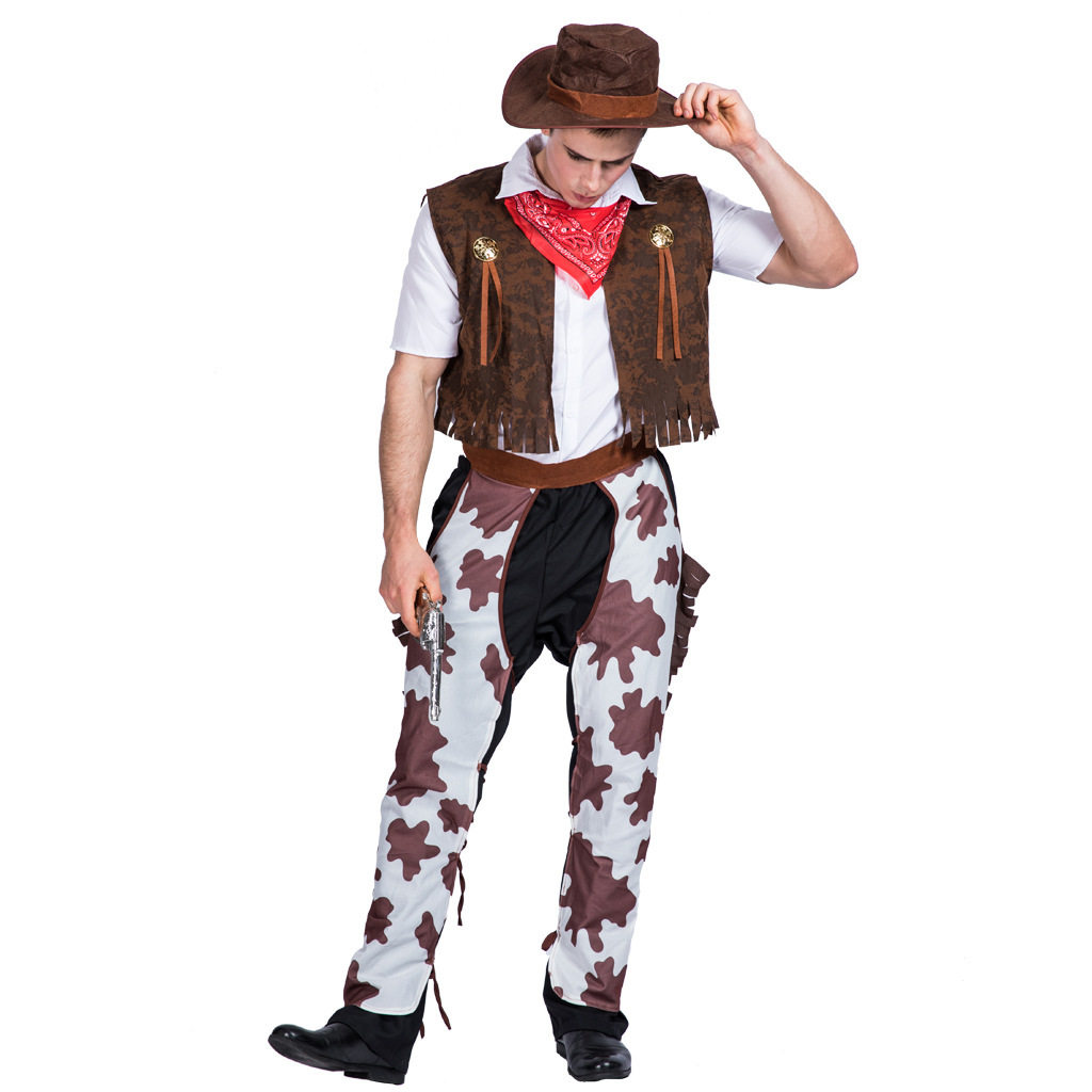 成人扮演西部牛仔衣服套装cos美国三个火枪手舞台剧演出服男大号