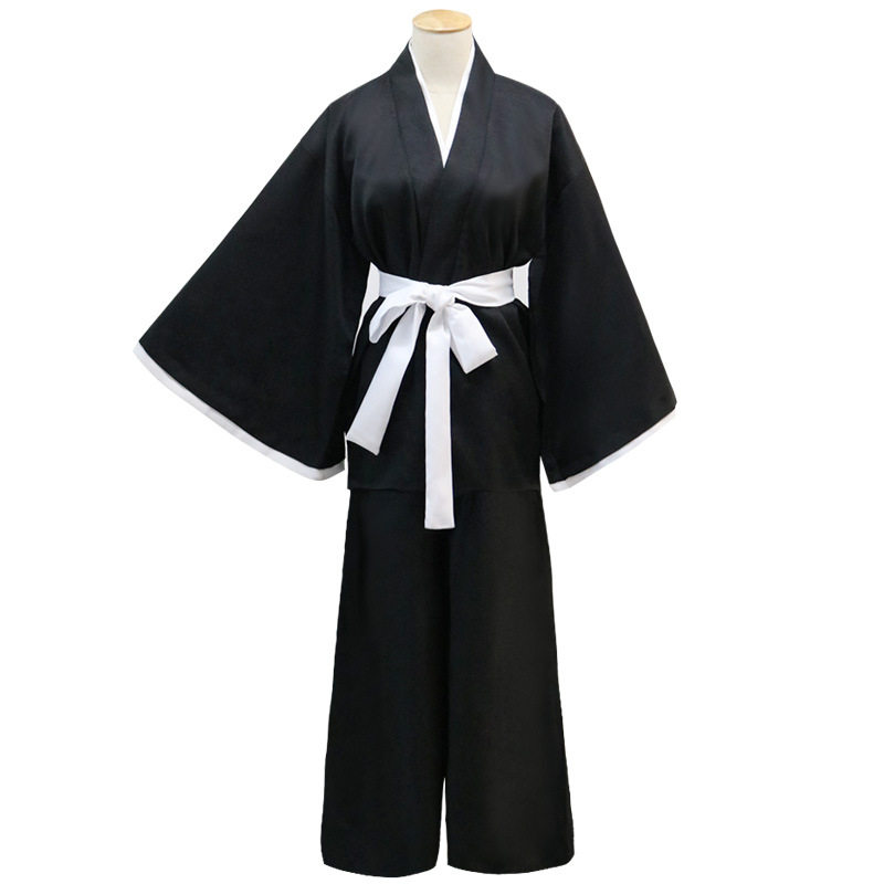 日本武士服装黑色和服cos浪人剑客长袍日漫死神死霸服男女同款