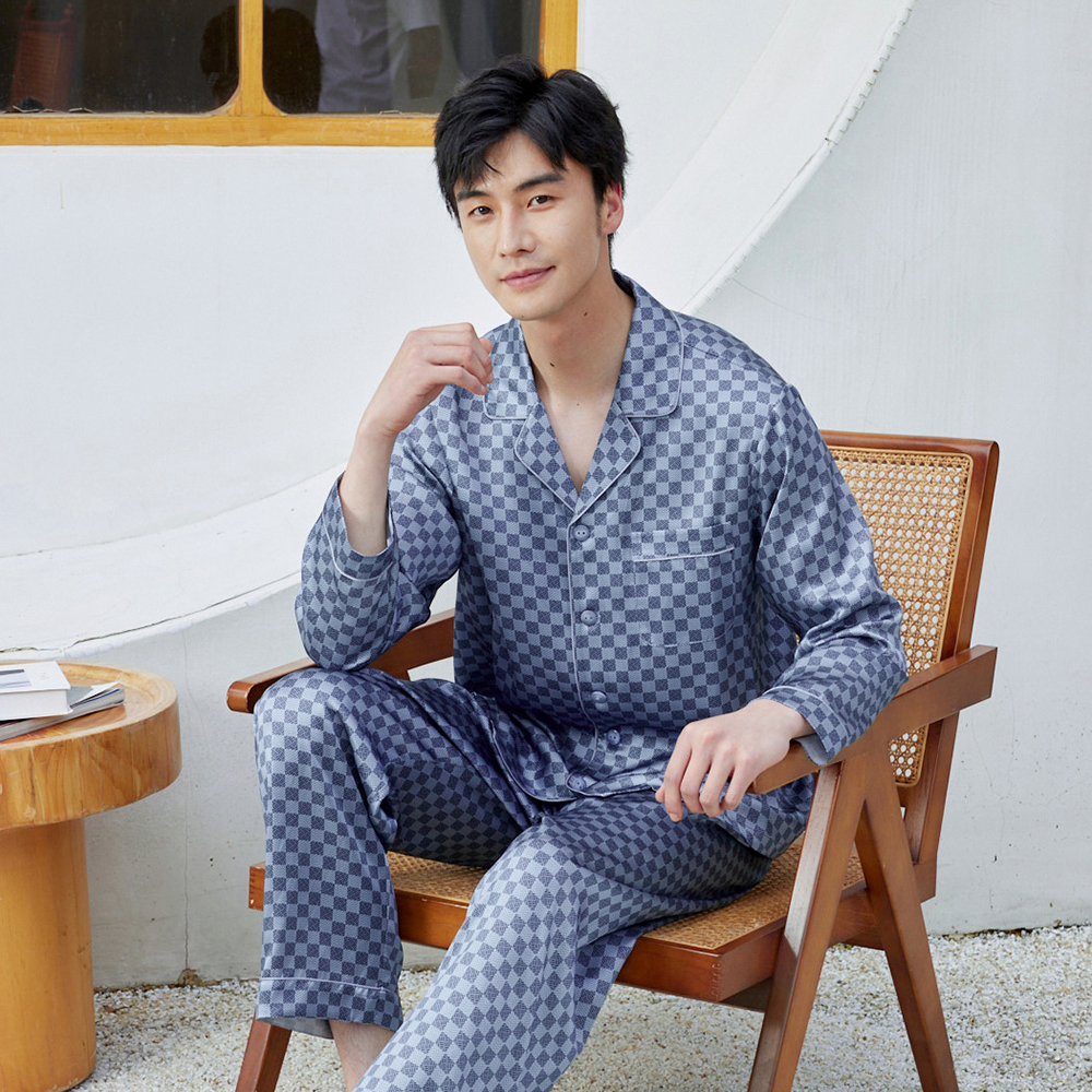 美标2024新品重磅真丝男长袖套装