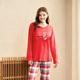 睡衣全棉长袖 春秋款 纯棉上衣格子裤 美标2025年新款 家居服套装 女