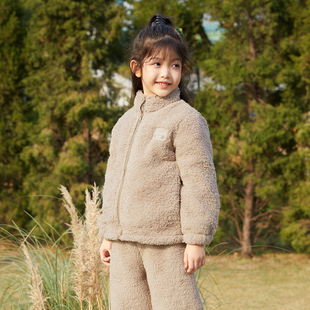 儿童睡衣女童秋冬季加厚保暖家居服套装男童可外穿中大童羊羔绒