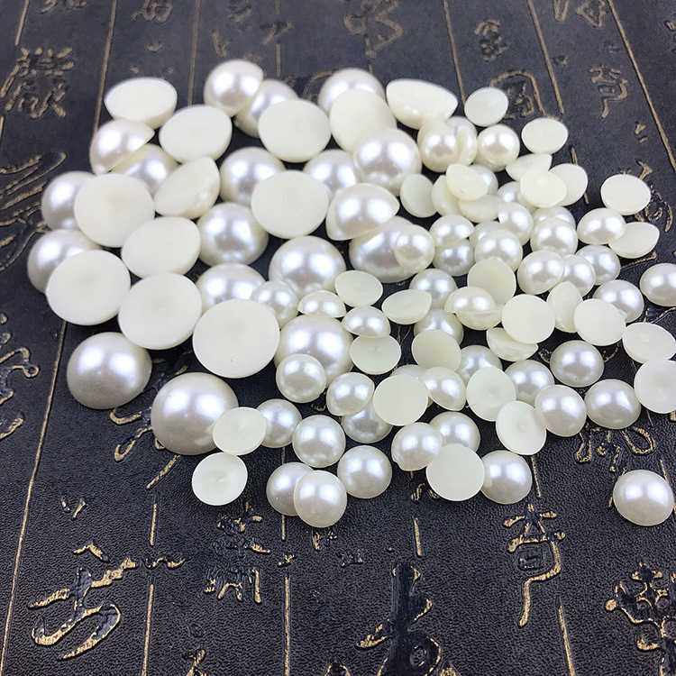 东哥家 热卖平底半面半圆仿珍珠手工diy发饰美甲手机壳配件材料