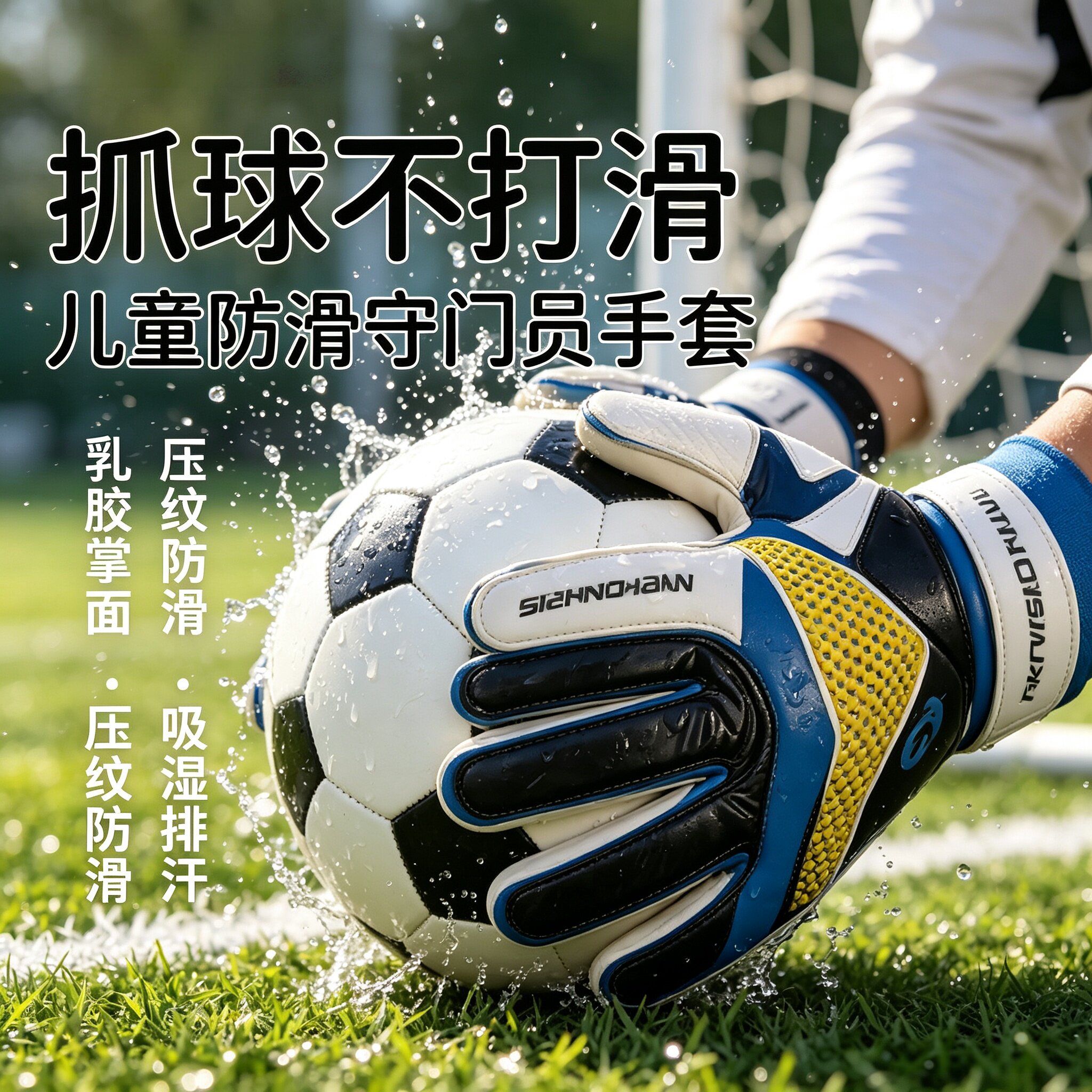 德国儿童足球守门员手套门将比赛专业小学生护指装备护具专用男童